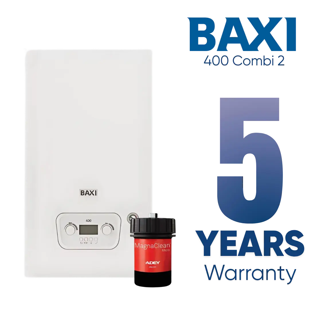Baxi 400 Combi 2 boiler with 5 year warranty