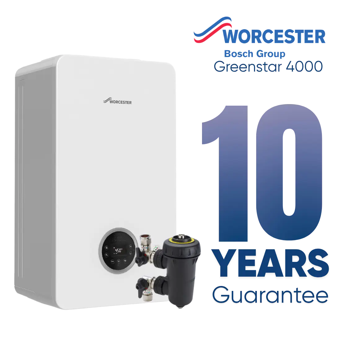 Worcester Bosch Greenstar 4000 boiler with 10 year guarantee